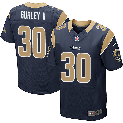 Men's Elite Todd Gurley Nike Jersey Navy Blue Home - #30 NFL Los Angeles Rams